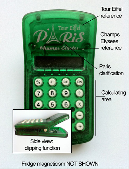 Tour Eiffel PARIS Champs-Élysées Calculator Clip Fridge Magnet